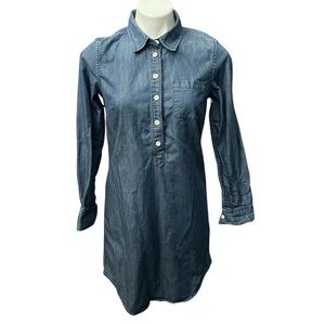 J. Crew Factory Half Button Down Long Sleeve Blue Denim Dress - Size XS